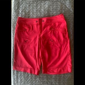 ATHLETA  Red Stretch Cargo Shorts